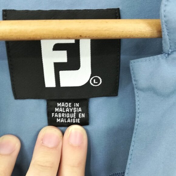 FootJoy Pullover Blue Windbreaker Jacket Size L Saint Croix National Golf Pocket - Picture 11 of 13